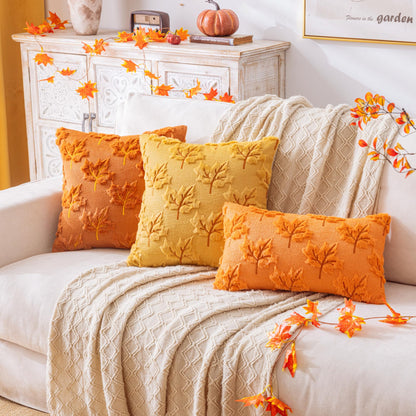 AQOTHES Maple Leaf Fall Orange Throw Pillow Covers 18x18 Inch Set of 2 🍁 All In One Marketplace Canada