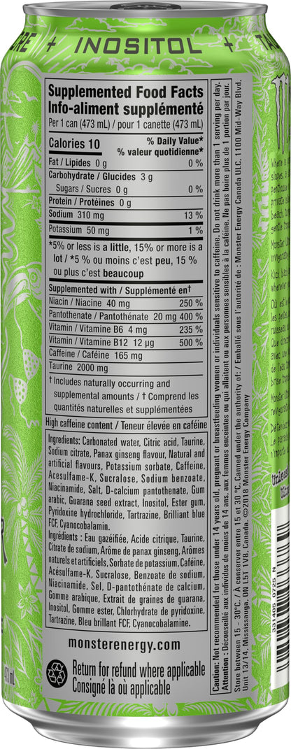 MONSTER ENERGY, Ultra Paradise, 473 mL Cans (12 Pack) – Zero Sugar Energy Drink