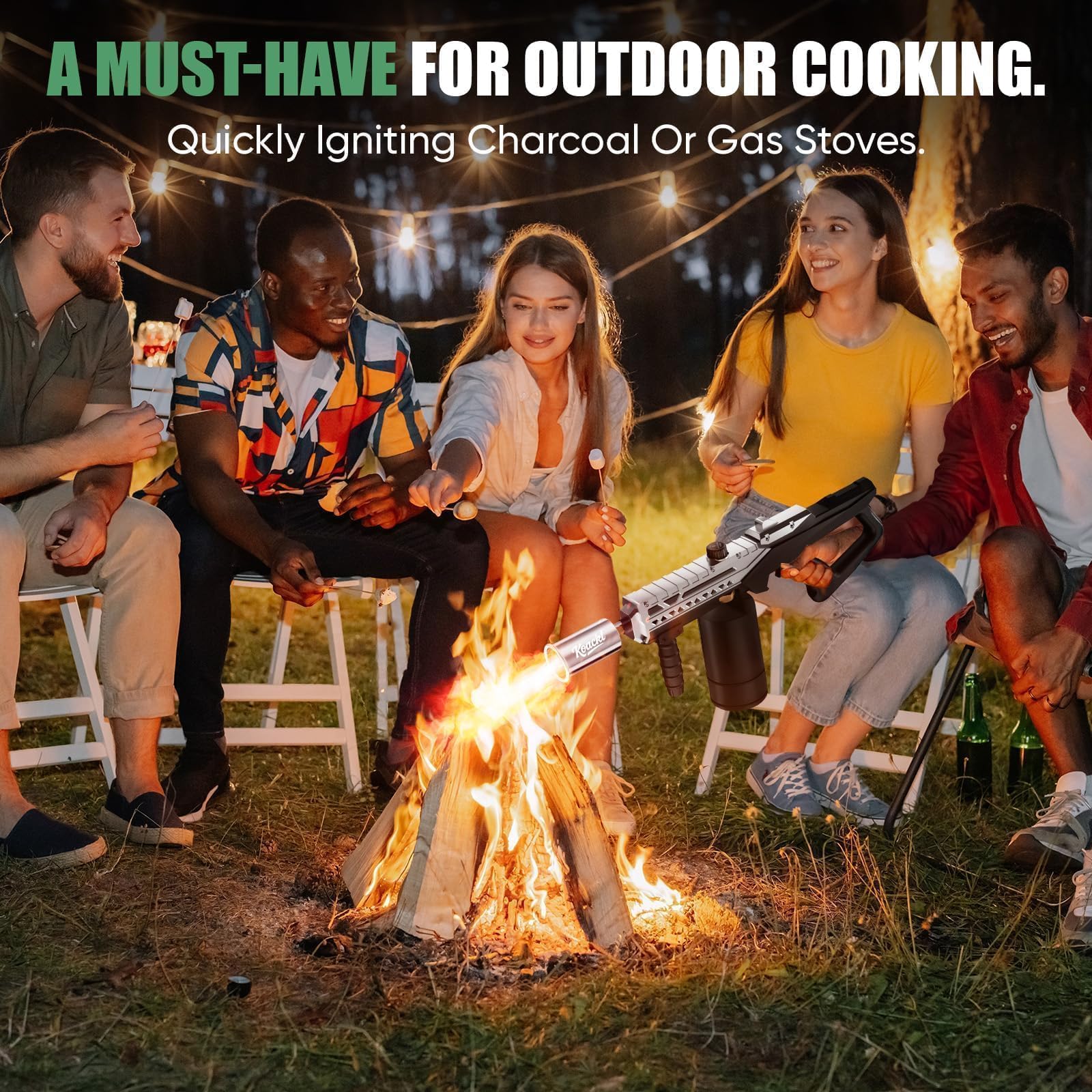 KOACKL Propane Torch Gun - Propane Torch Head with Igniter, Adjustable Flamethrower Blow Torch for BBQ, Searing Steak, Barbecue Tools, Meat Smoker, Cooking, Grill & Charcoal Starter - Available at All In One Marketplace Canada