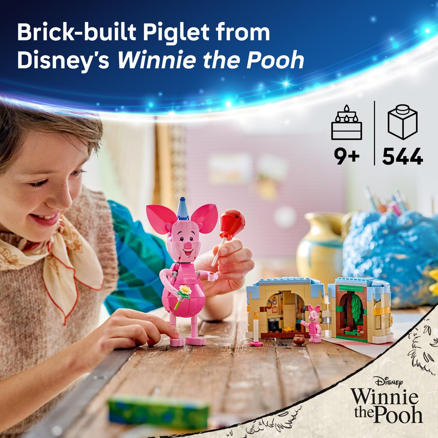 LEGO Disney Piglet's Birthday Fun Building Toy - Winnie The Pooh Toy for Girls & Boys, Ages 9+ - Gift for Birthdays - Kids Room Decor - 43305 LEGO