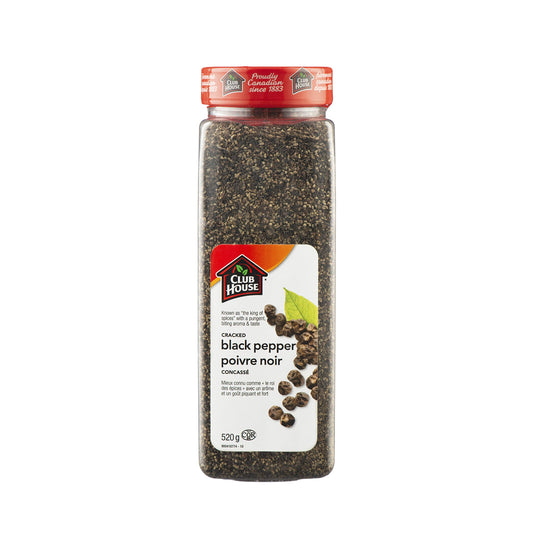 Club House Cracked Black Pepper - Premium Natural Spice, 520g (Case of 12)