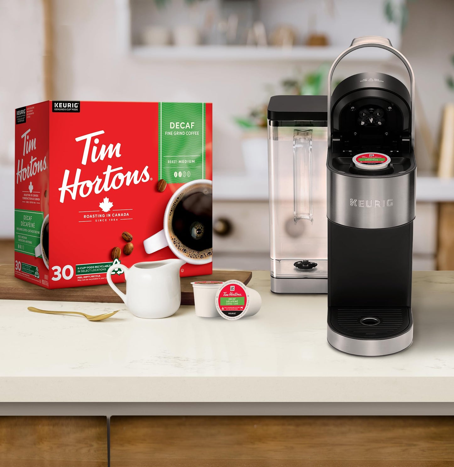 Tim Hortons Decaf Medium Roast Coffee K-Cup Pods, 30 Count