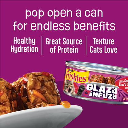 Friskies Glaz'd & Infuz'd Wet Cat Food, Variety Pack 156g (24 Pack)
