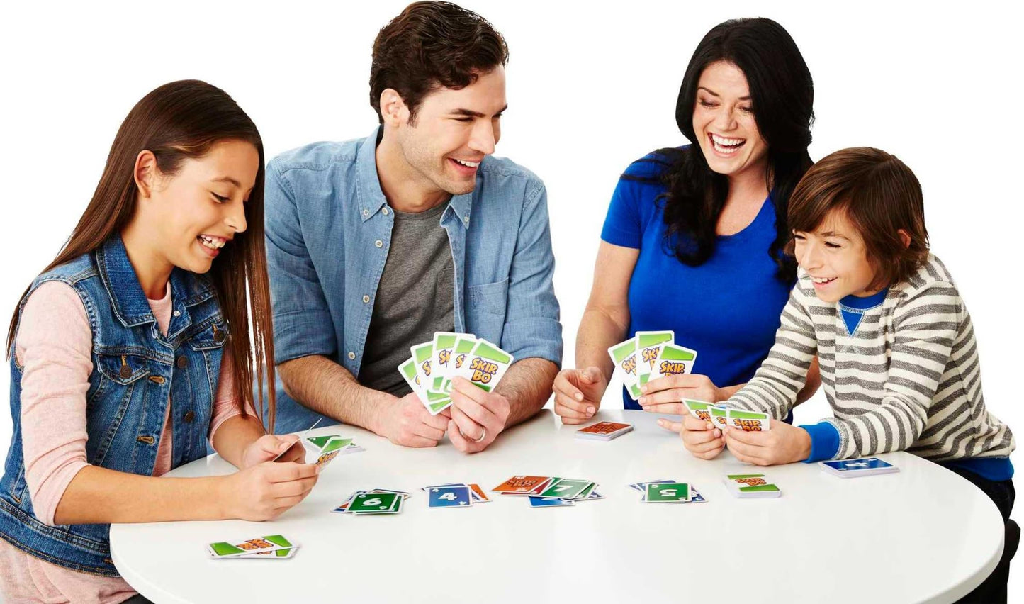 Mattel Games Skip Bo Card Game in Decorative Tin with 162 Cards, Sequencing Family Game for 2 to 6 Players, Kids Ages 7 Years & Older