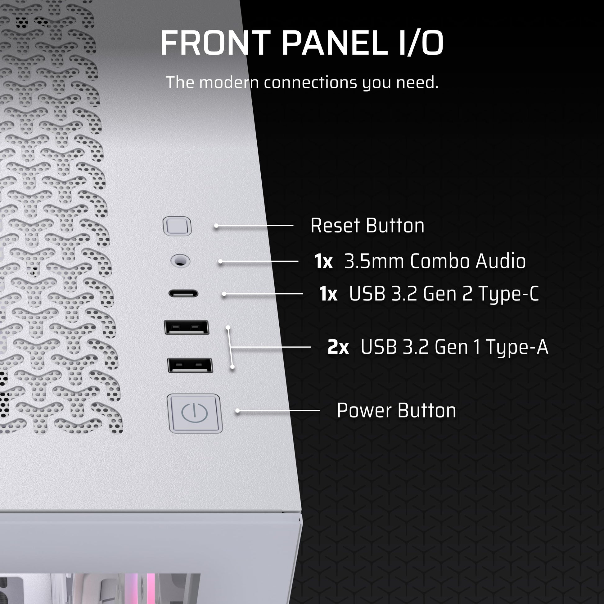 CORSAIR 3500X RS-R ARGB Mid-Tower PC Case – 3X Pre-Installed RS120-R ARGB Fans, GPU Anti-Sag Arm, Fits up to 10x 120mm Fans, Reverse Connection Motherboard Compatible – White Corsair