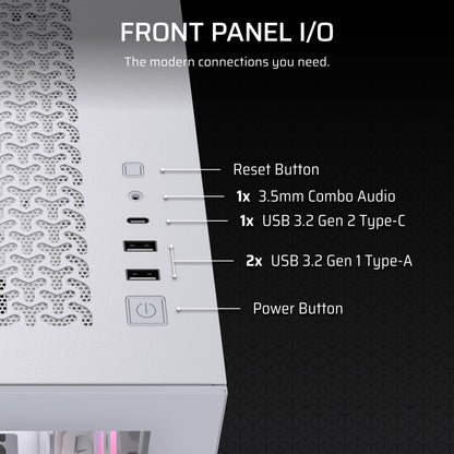CORSAIR 3500X RS-R ARGB Mid-Tower PC Case – 3X Pre-Installed RS120-R ARGB Fans, GPU Anti-Sag Arm, Fits up to 10x 120mm Fans, Reverse Connection Motherboard Compatible – White Corsair