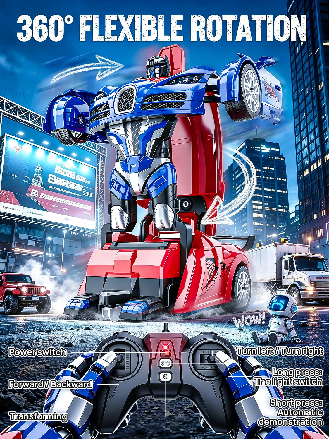 Spider Transform Remote Control Cars for Kids with One-Key Transformation 🍁 All In One Marketplace Canada