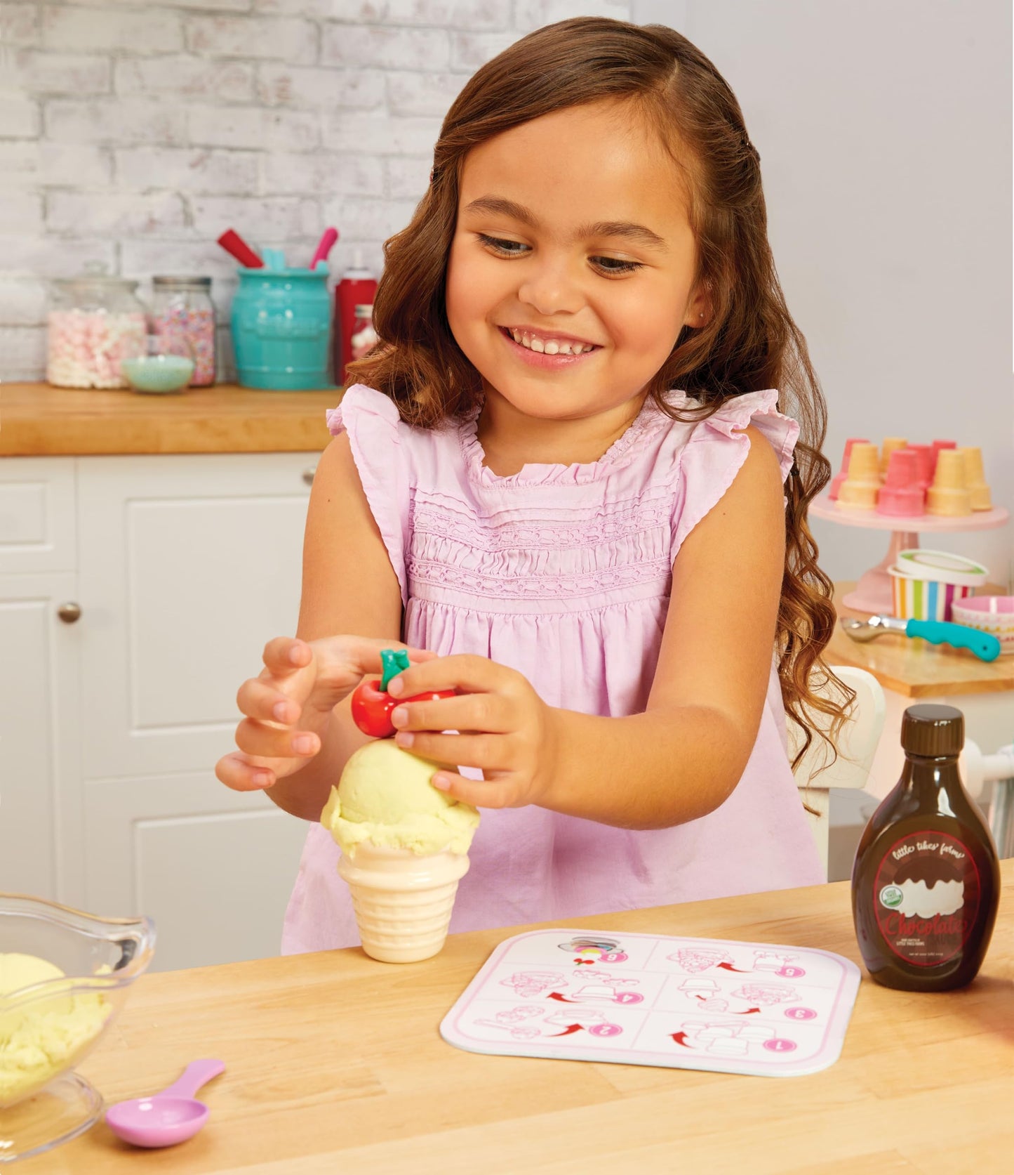 Little Tikes Creative Chefs Ice Cream Kit with Special Make-It! Mix Play Sand, 20 Accessories, Realistic Pretend Play Set, for Boys and Girls, Ages 3+ 🍁 All In One Marketplace Canada