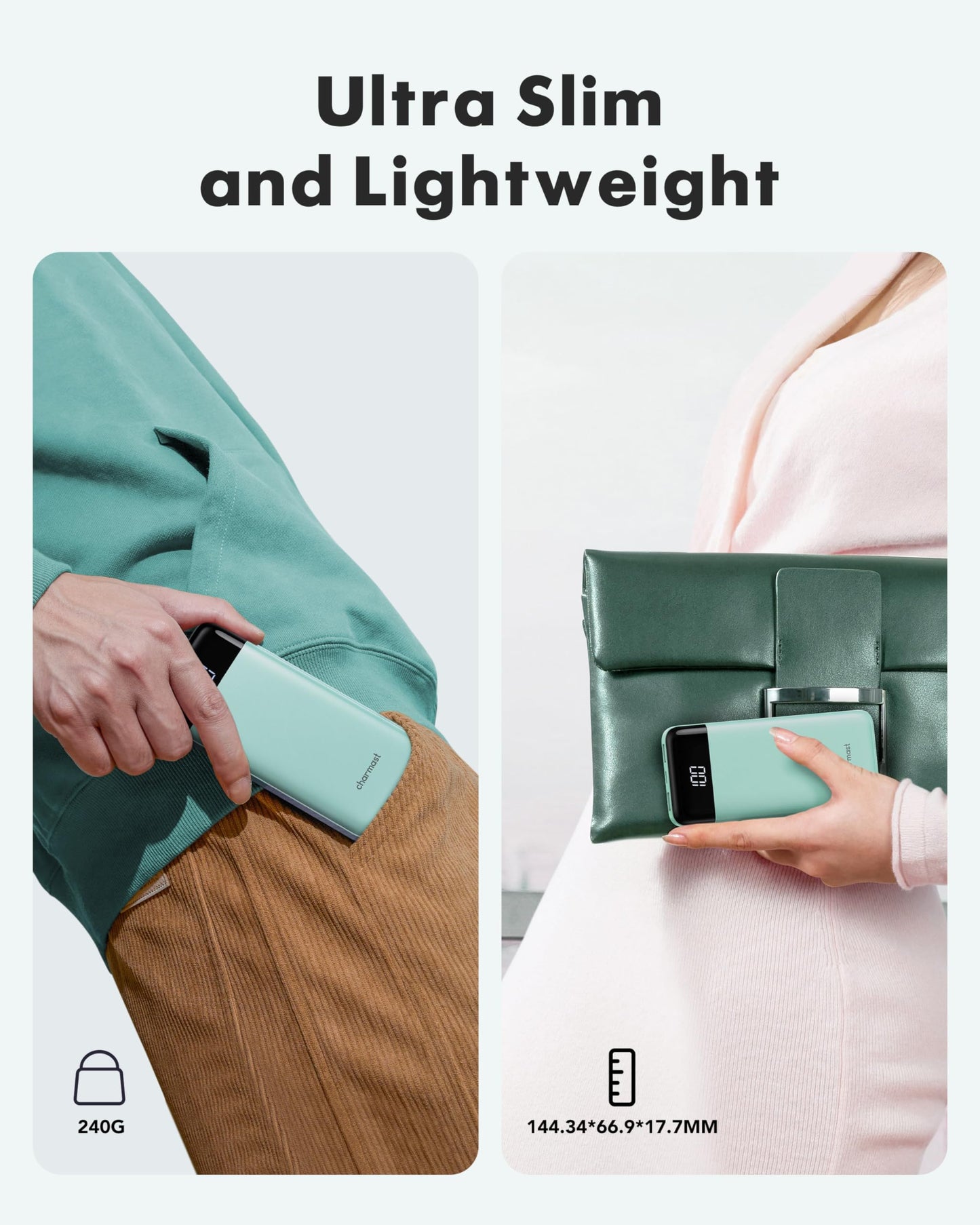 Charmast Portable Charger with Built in Cables, Power Bank with Cords Wires, Slim 10000mAh Travel Battery Pack 6 Outputs 3 Inputs 3A Fast Charging for Samsung Google Pixel LG Moto iPhone iPad - Available at All In One Marketplace Canada