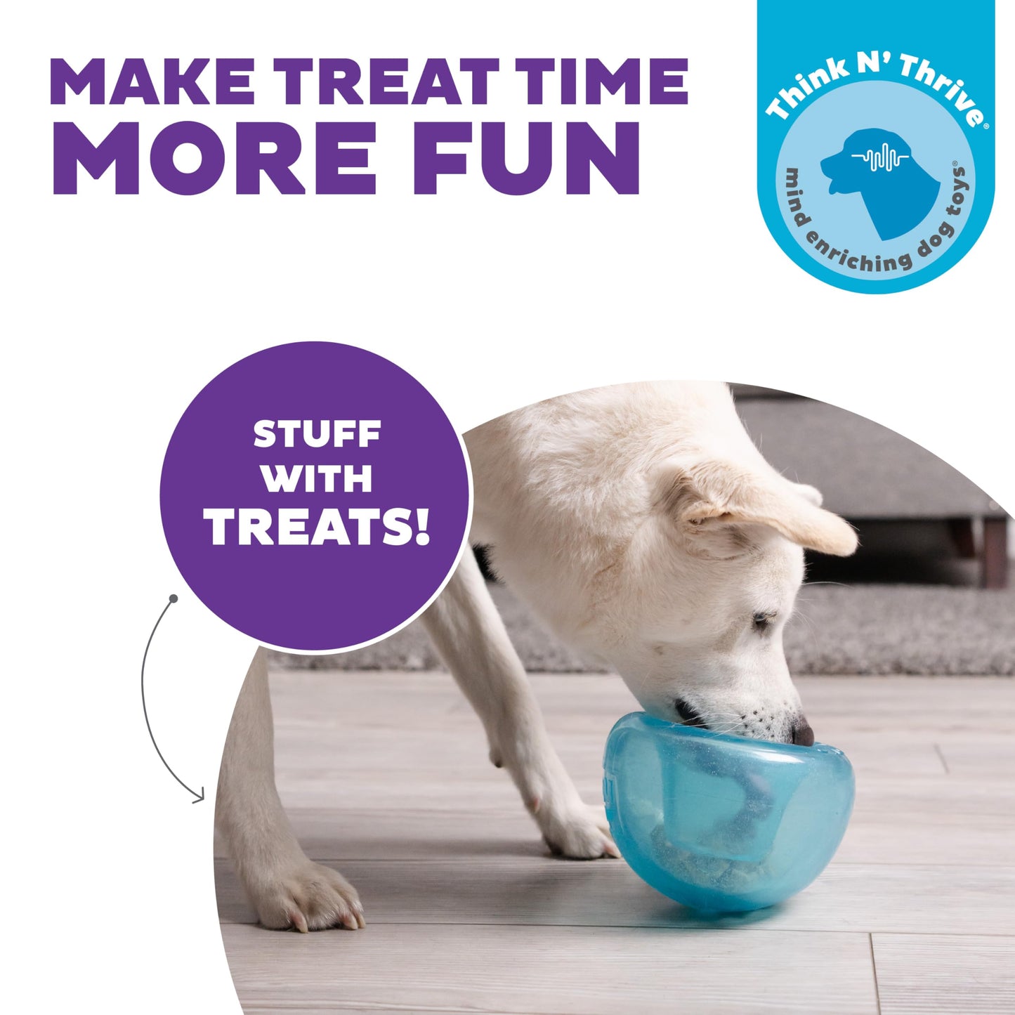Planet Dog Orbee-Tuff Snoop Interactive Puzzle Dog Toy, Blue Outward Hound