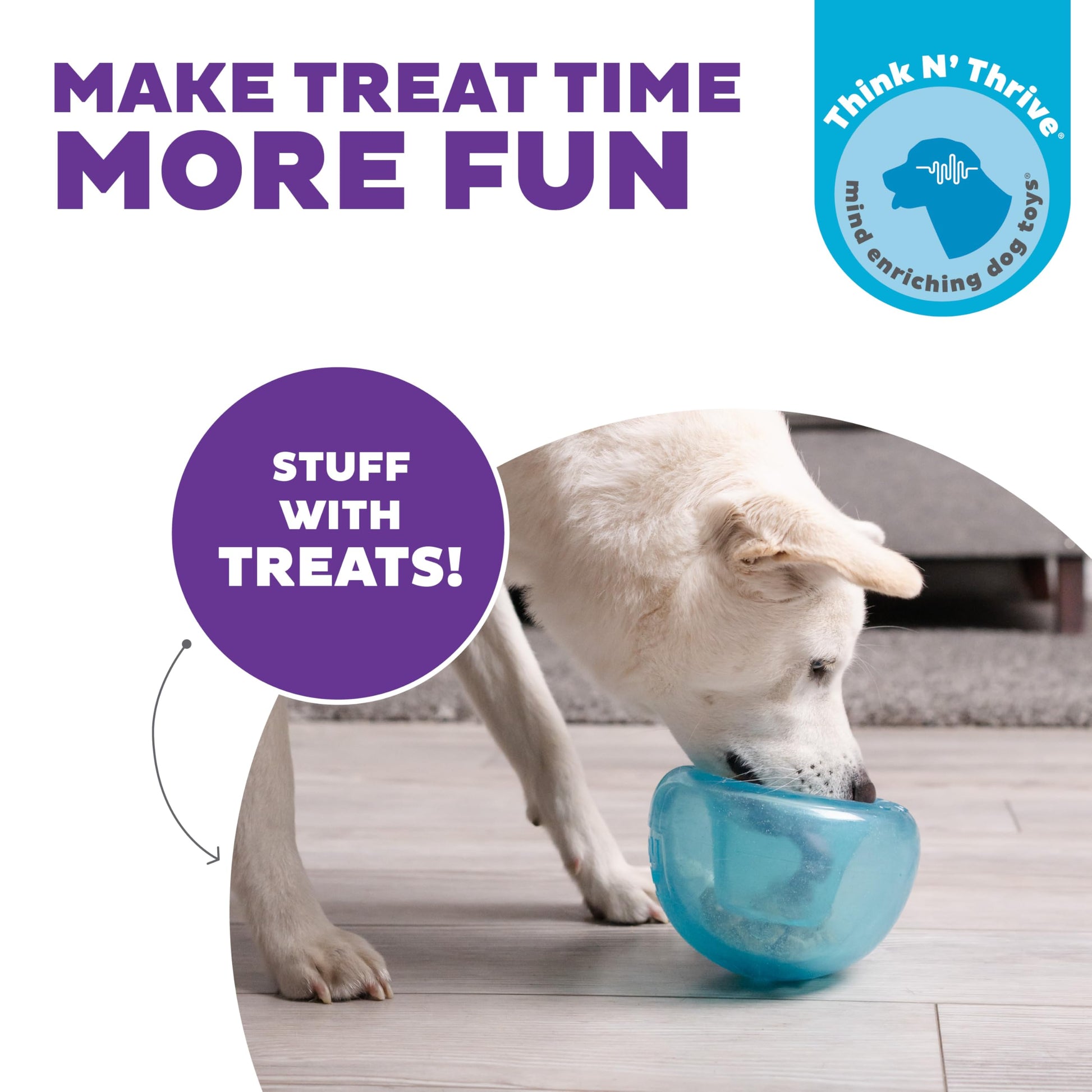 Planet Dog Orbee-Tuff Snoop Interactive Puzzle Dog Toy, Blue Outward Hound