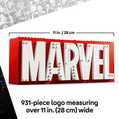 LEGO Marvel: Marvel Logo & Minifigures Building Toy - Marvel Collectible Set for Kids, Boys and Girls, Ages 12+ - Model Kit with 5 Minifigures - Gift Idea for Birthday - 76313
