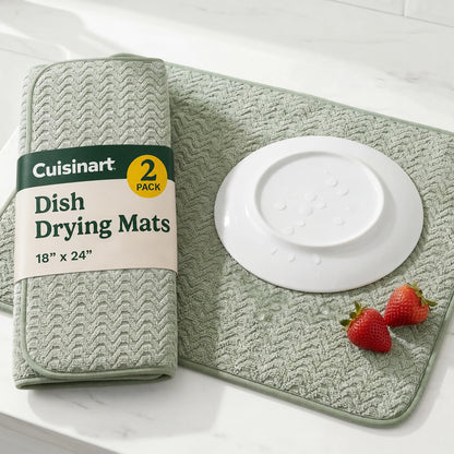 Cuisinart Dish Drying Mat for Kitchen Counter, 2-Pack XL 18"x24"