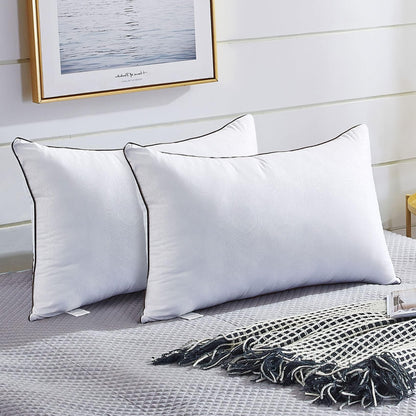 JOLLYVOGUE Pillows Standard Size 2 Pack for Sleeping, Soft and Supportive Bed Pillow for Side and Back Sleepers, Down Alternative Hotel Collection Pillows Set of 2