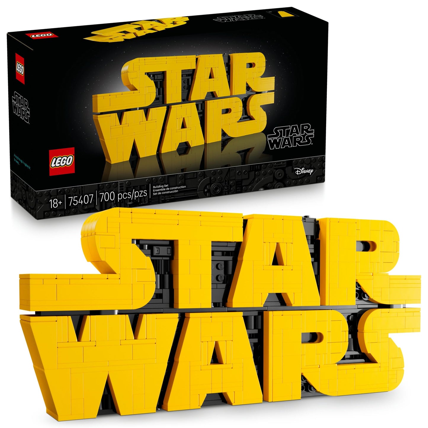 LEGO Star Wars Brick-Built Star Wars Logo - Building Blocks for Adults 18+ - Star Wars Gift Idea for Birthdays - Collectible DIY Model Kit - Home Decor Idea for Fans of The Movie Series - 75407 LEGO