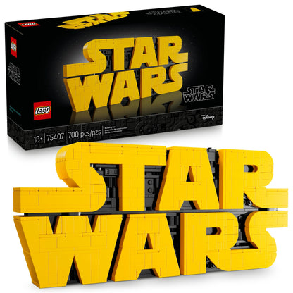 LEGO Star Wars Brick-Built Star Wars Logo - Building Blocks for Adults 18+ - Star Wars Gift Idea for Birthdays - Collectible DIY Model Kit - Home Decor Idea for Fans of The Movie Series - 75407 LEGO