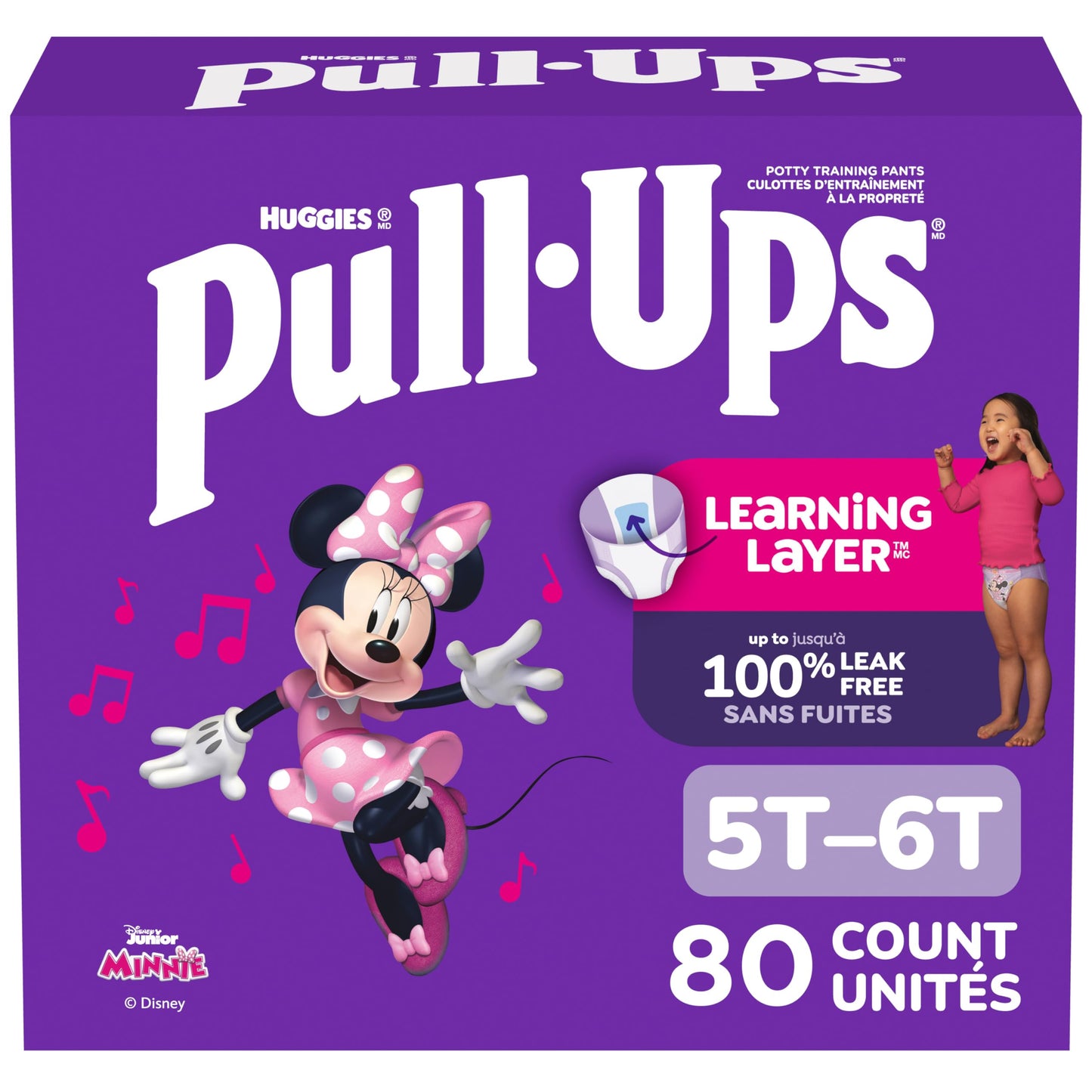 Pull-Ups Girls' Potty Training Pants, Size 5T-6T (46+ lbs), 80 Count