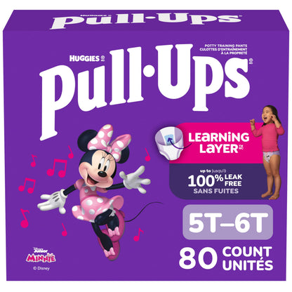 Pull-Ups Girls' Potty Training Pants, Size 5T-6T (46+ lbs), 80 Count