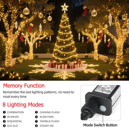 Tcamp 105FT 300LED Christmas Tree Lights End to End Plug, Memory Function 🍁 All In One Marketplace Canada