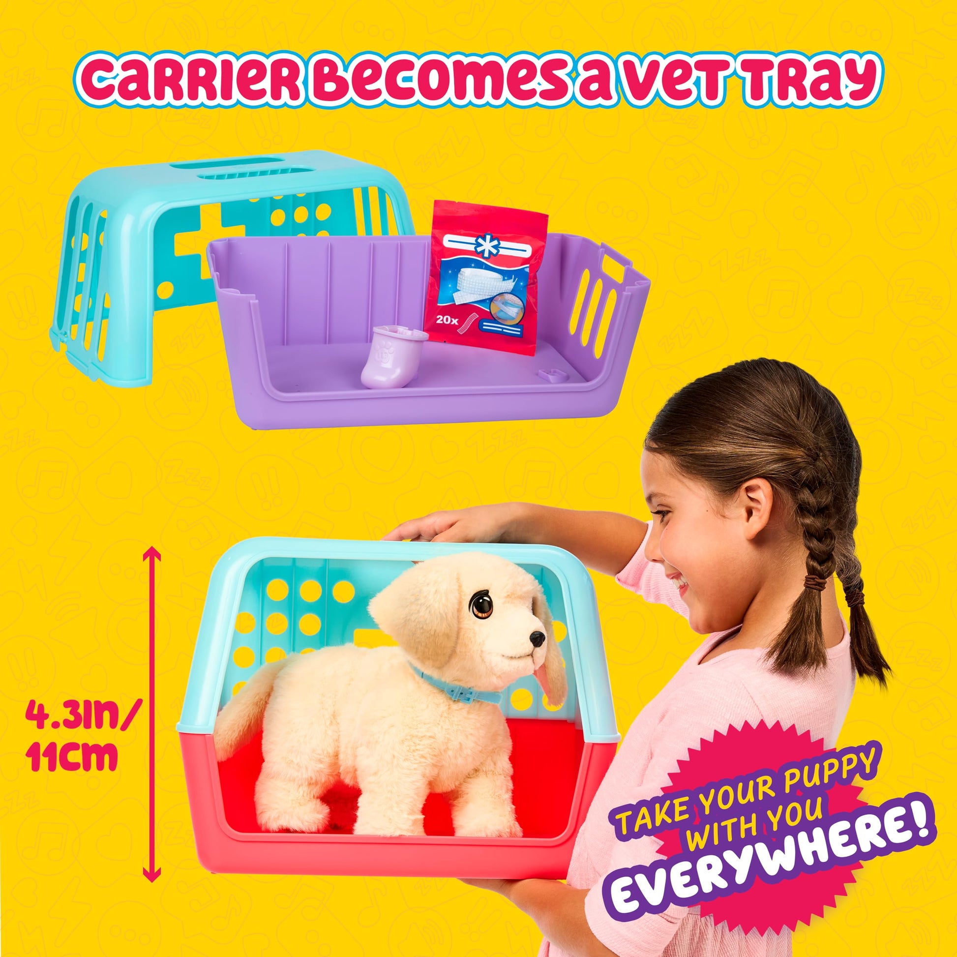 Little Live Pets Ouchies - Cooper The Retriever Puppy|Transform from Injured to Healed Like a Vet. Make a Real Cast. Walking Puppy with Carrier (35cm/13.8in Tall). Repeat Play. 50+ Sounds & Reactions Little Live Pets