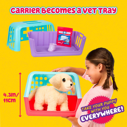 Little Live Pets Ouchies - Cooper The Retriever Puppy|Transform from Injured to Healed Like a Vet. Make a Real Cast. Walking Puppy with Carrier (35cm/13.8in Tall). Repeat Play. 50+ Sounds & Reactions Little Live Pets