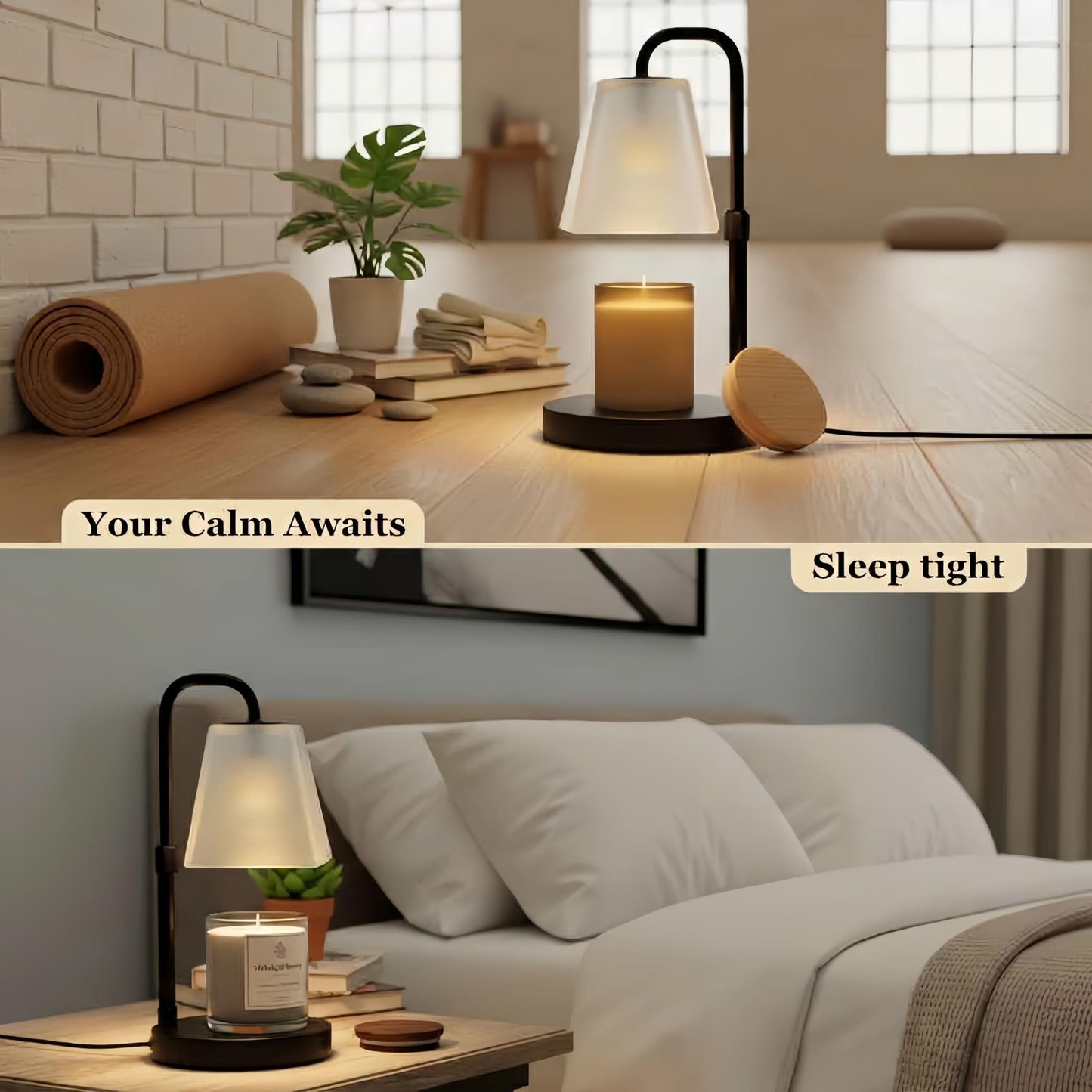 JIMEI Candle Warmer Lamp with Timer Electric Wax Warmer for Scented Wax Melt Warmer Light Melter for Jar Candles Dimmable Adjustable Height Gifts for Women Mom House Warming Frossted Glass Black - Available at All In One Marketplace Canada
