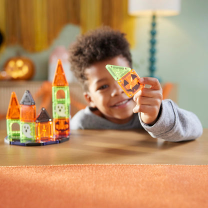Magna-Tiles microMAGS 24-Piece Spooky Travel Set, The Original Magnetic Building Brand