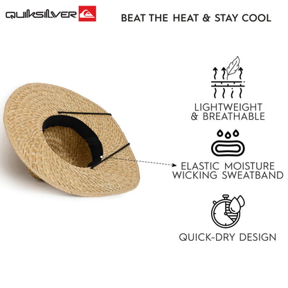 Quiksilver Men's Wide Brim Outdoor Lifeguard Straw Sun Hat, Natural, XX-Large Quiksilver