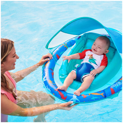 Swimways Infant Spring Float, Baby Pool Float with Canopy & UPF Protection, Swimming Pool Accessories for Kids 3-9 Months, Shark 🍁 All In One Marketplace Canada SwimWays