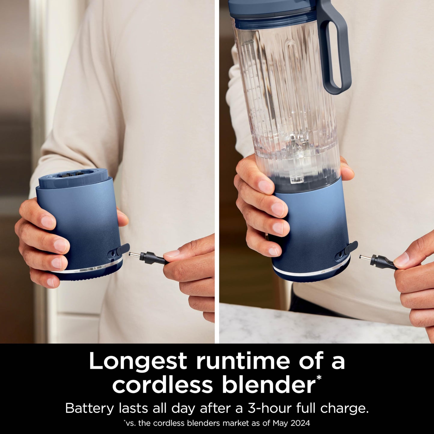 Ninja Blast Max Portable Blender, Twist & Go, 22oz/650mL, Navy, BC251CNV Ninja