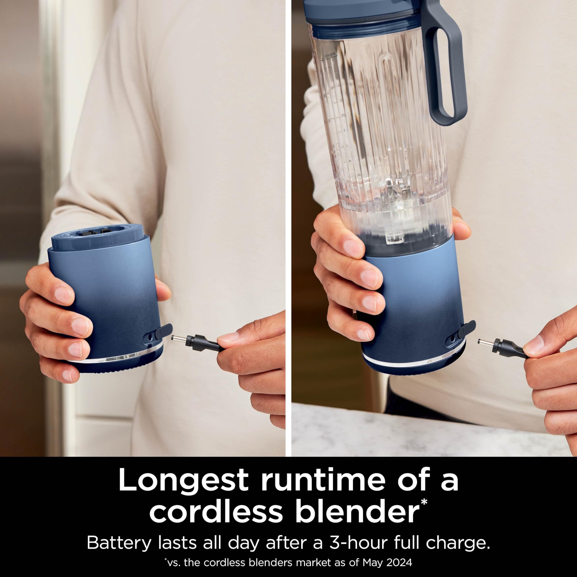 Ninja Blast Max Portable Blender, Twist & Go, 22oz/650mL, Navy, BC251CNV Ninja