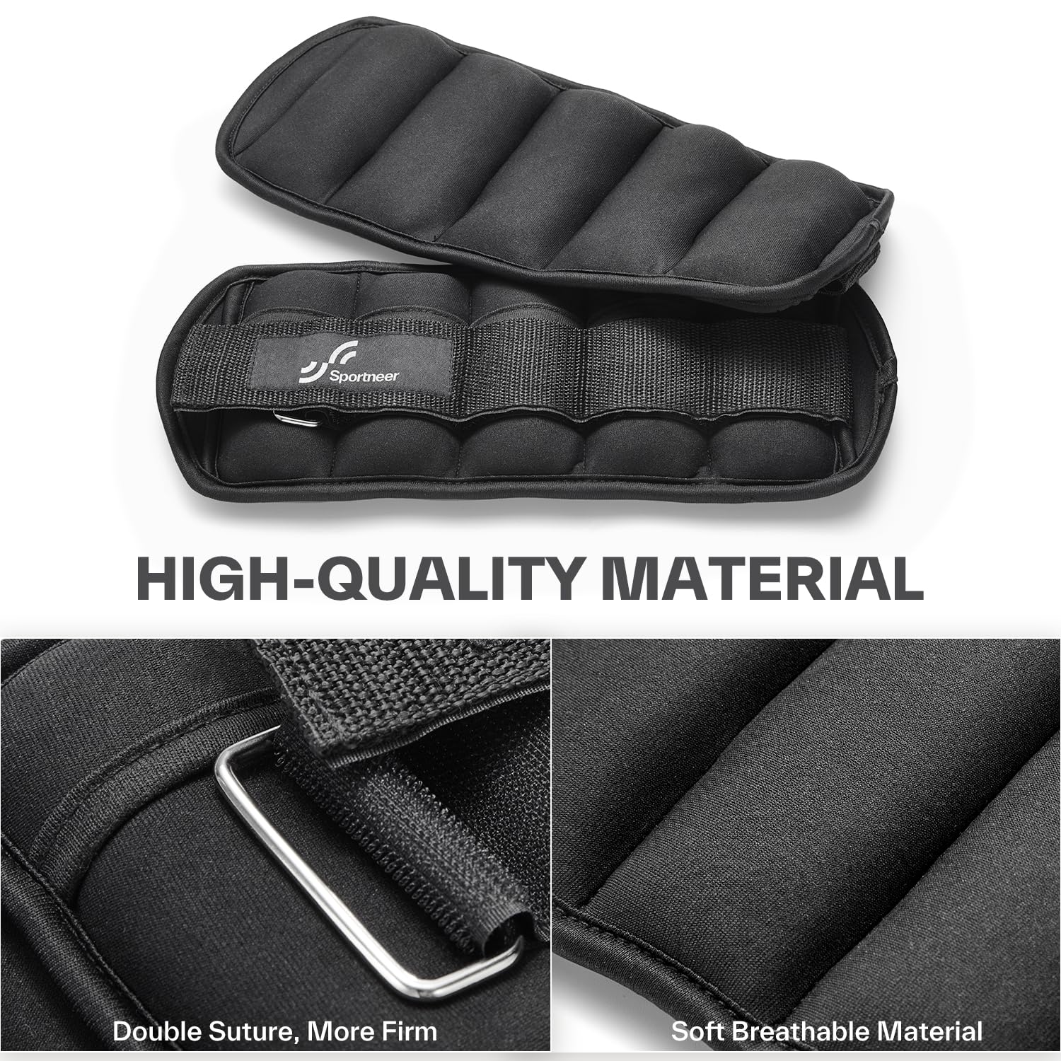 Sportneer Adjustable Ankle Weights 1 Pair 2 4 6 8 10 Lbs Leg Weight Straps for Women Men, Weighted Ankle Weights Set for Gym, Fitness, Workout, Walking, Jogging,1-5 lbs Each Ankle Weight, 1 Pair 2-10 lbs
