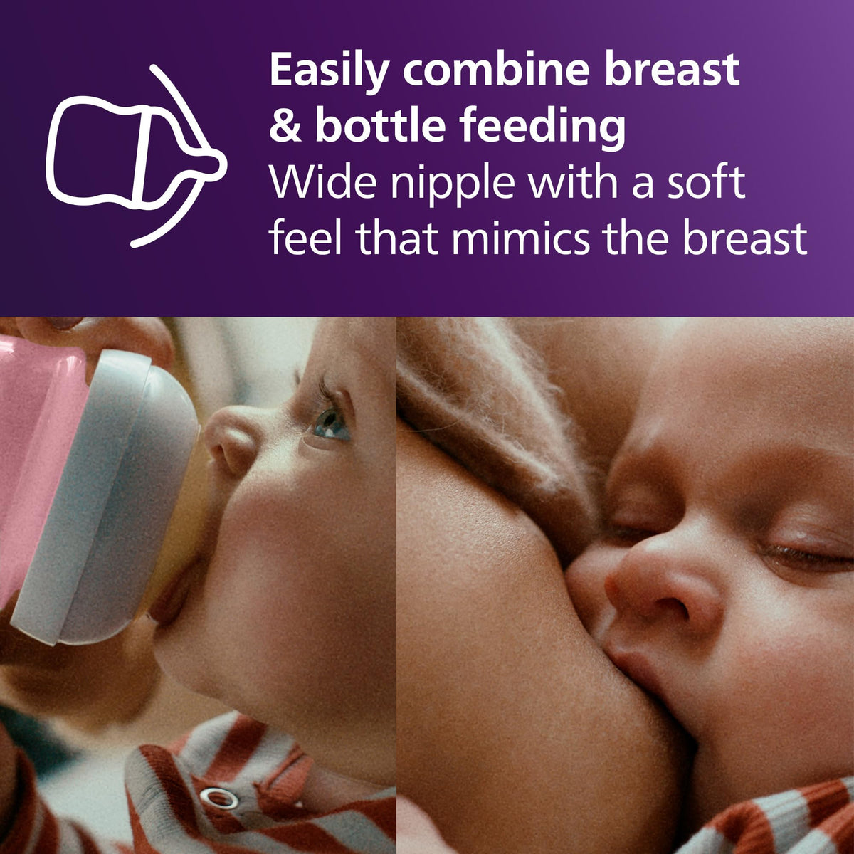 Philips Avent Natural Baby Bottles, Slow Flow, 4 oz, BPA-Free, 3-Pack