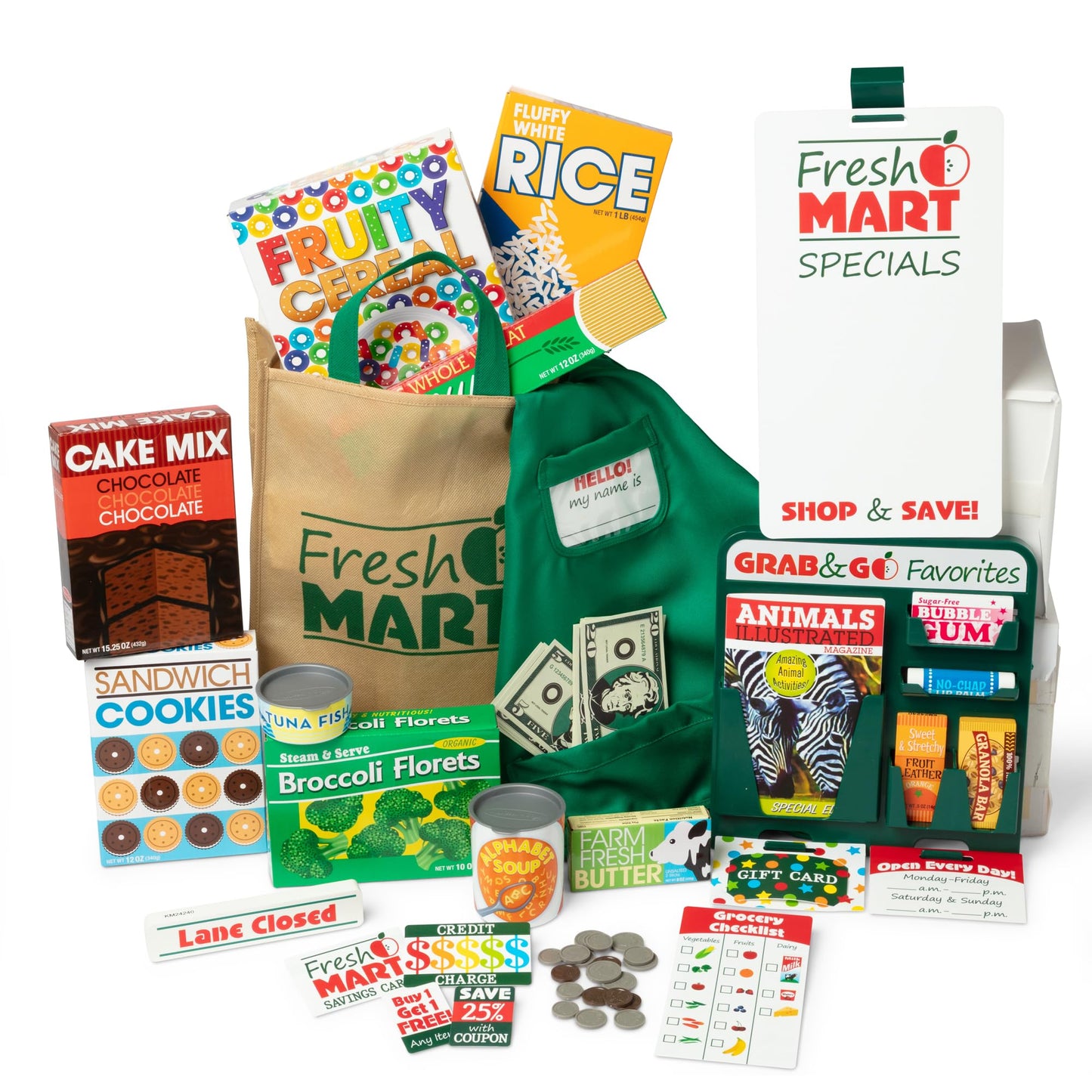 Melissa & Doug Fresh Mart Grocery Store Companion Pretend Play Food Set Melissa & Doug