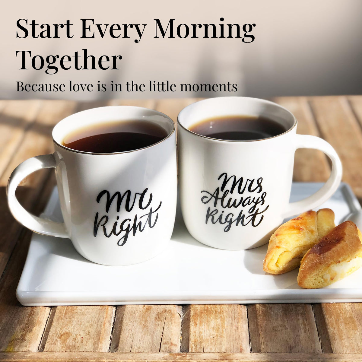 Triple Gifffted Mr Right and Mrs Always Right Coffee Mugs Gift Set, 380 ml 🍁 All In One Marketplace Canada