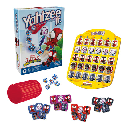 Hasbro Yahtzee Jr.: Marvel Spidey and His Amazing Friends Edition Board Game for Kids Ages 4 and Up, Counting and Matching Game for Preschoolers, English Hasbro Gaming