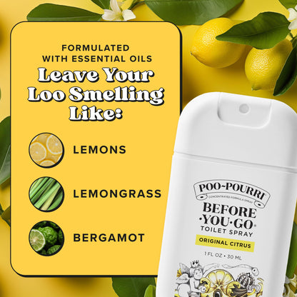 Poo~Pourri Spring On-The-Go Before-You-Go Toilet Spray 30ml Travel Essentials Variety 3 Pack - Bathroom Odor Removers - Travel Size Toiletries - Plant Based Ingredients - Freshener Spray
