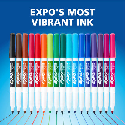 EXPO Dry Erase Markers, Low Odour Ink, Black, Fine Tip, 36 Count