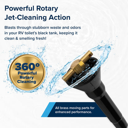 Camco Camper/RV Holding Tank Swivel Stik Rinser | Features Powerful Rotary Cleaning Action & 34-Inches of Flexible Reach | Equipped with 1/4 Turn Shutoff Valve & Ergonomic Easy Grip Handle (40074) Camco