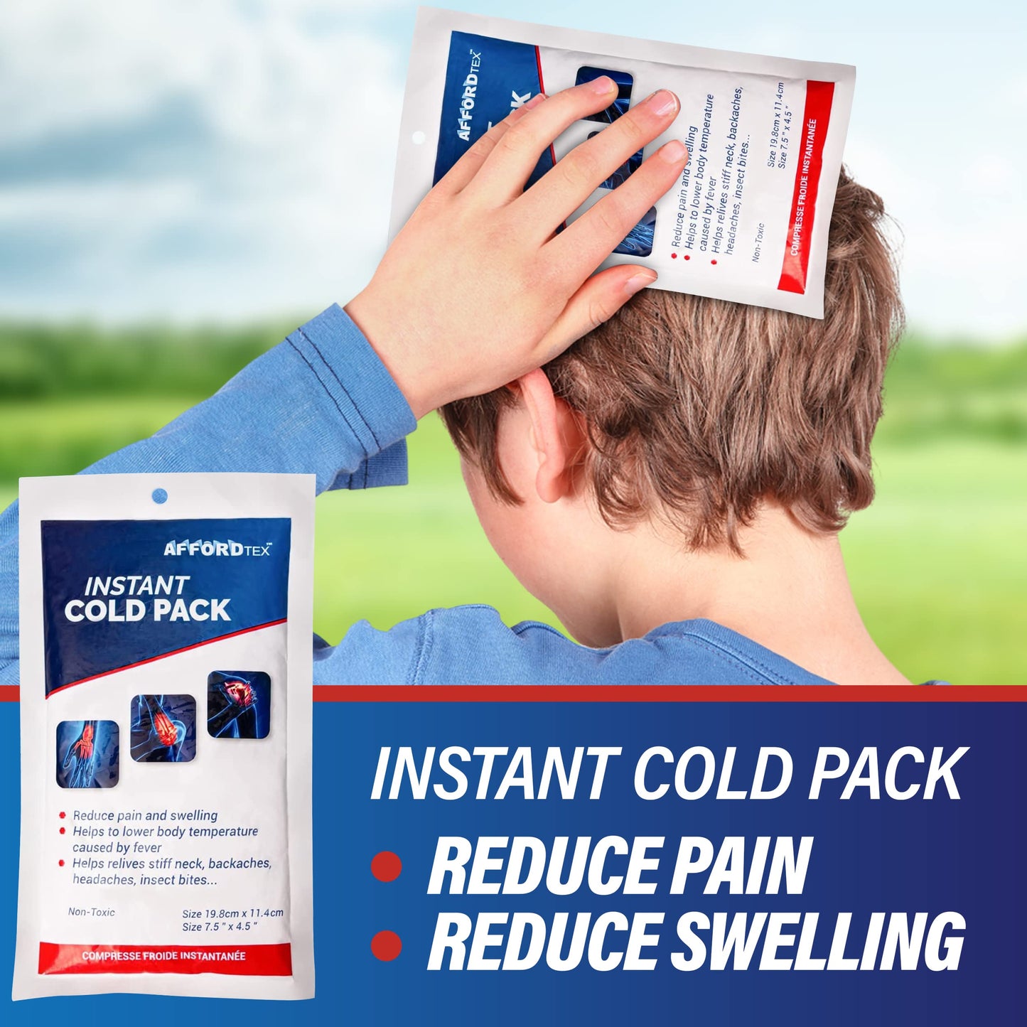 36 Instant cooler Ice pack- Ice packs Large (7.5 x 4.5 Inches) - Ready to use – Ideal for Injuries, Inflammation, Sprains, Strains,Pain relief - Available at All In One Marketplace Canada