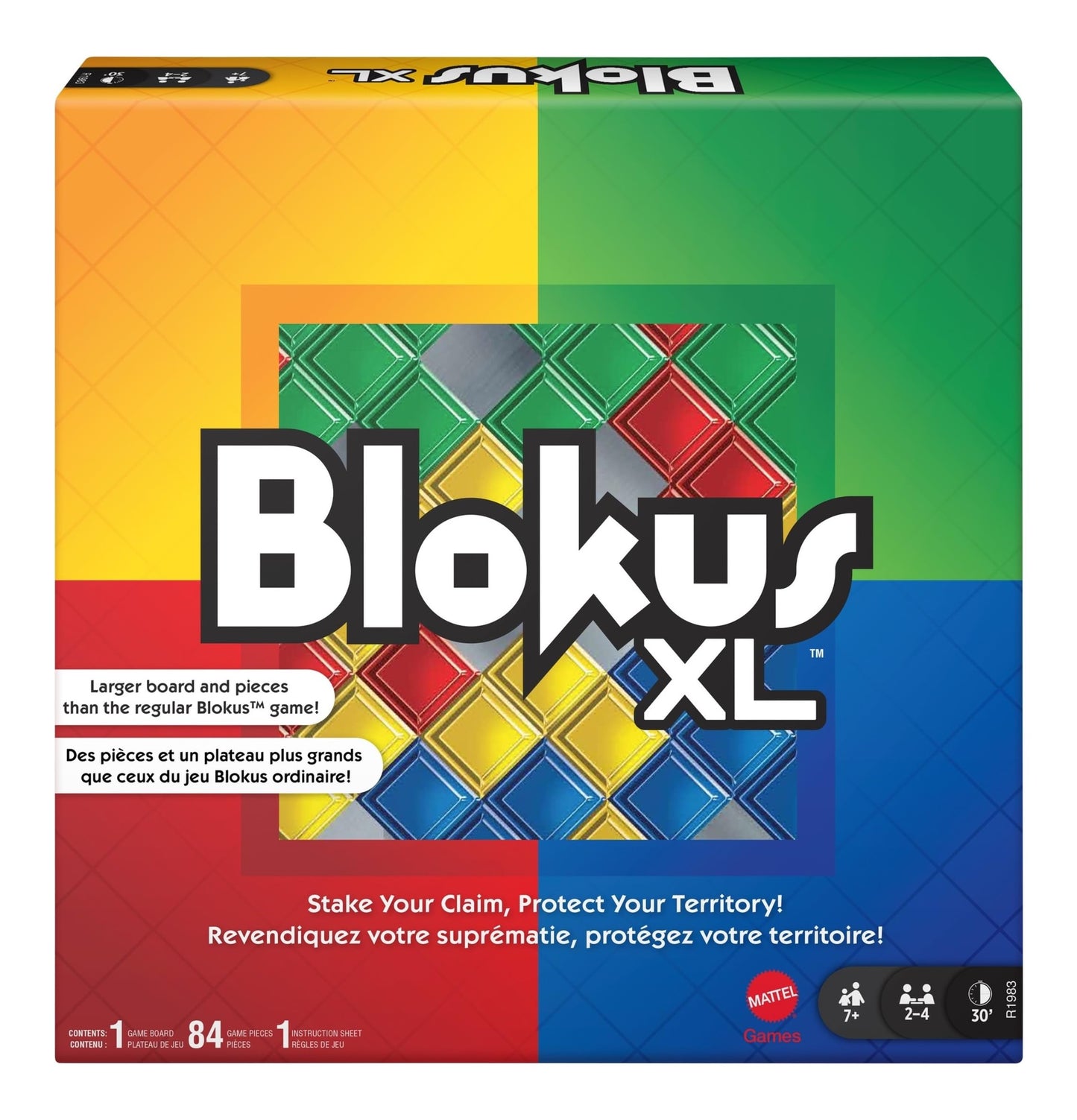 Mattel Games Blokus XL Board Games for Family Night, Brain Games for 2 to 4 Players, Oversized Board and Pieces 🍁 All In One Marketplace Canada