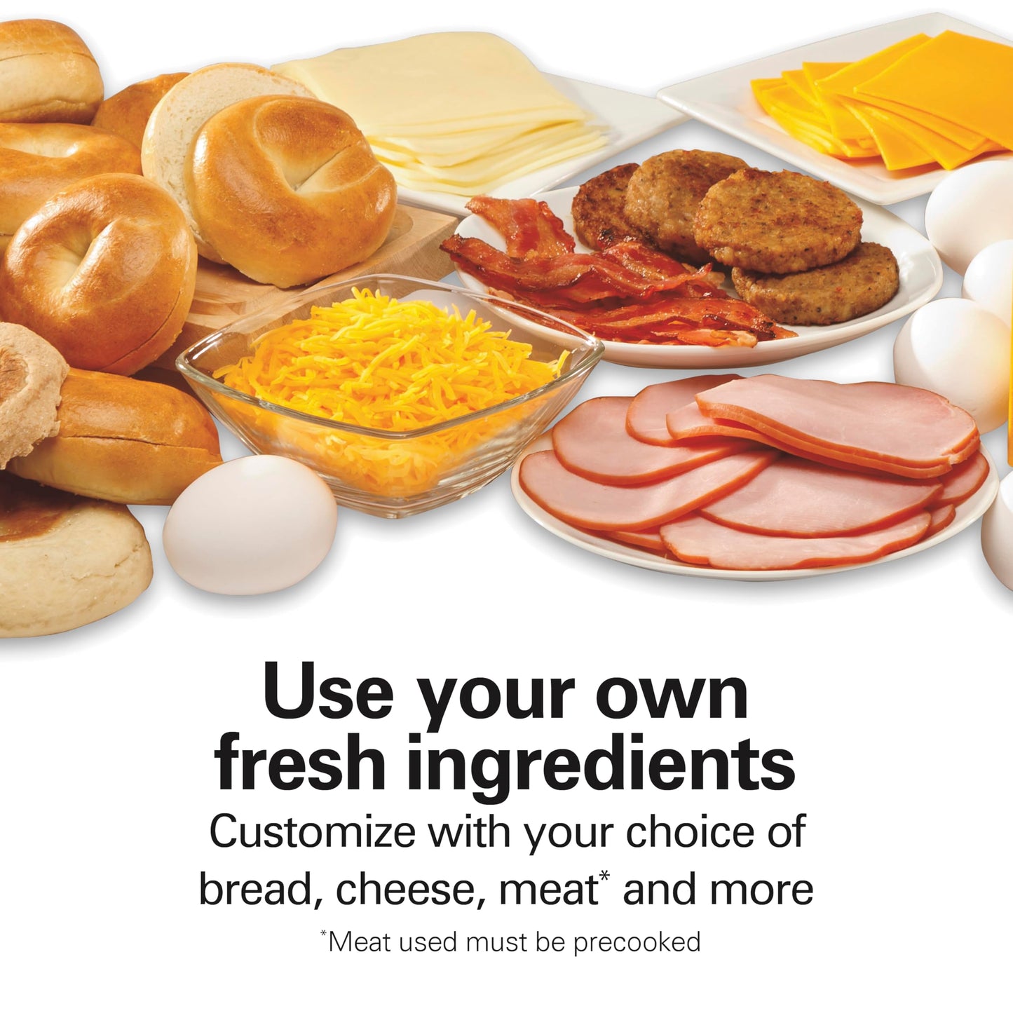 Hamilton Beach Breakfast Sandwich Maker with built in Digital Timer,600 W, PFAs Free, Silver (25478RC) Hamilton Beach