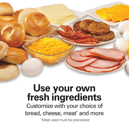 Hamilton Beach Breakfast Sandwich Maker with built in Digital Timer,600 W, PFAs Free, Silver (25478RC) Hamilton Beach