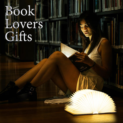 Book Lovers Gift Book Lamp, 5-Color LED, Foldable Lamp, Hot Foil Cover 🍁 All In One Marketplace Canada