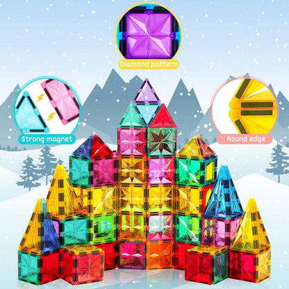 Palano Magnetic Tiles,100PCS Star Magnetic Building Blocks Toy for Ages 3+,Magnetic Tiles for Toddlers Gifts,Montessori Toys,STEM Toys Christmas Toy Gift for Kids Boys and Girls 🍁 All In One Marketplace Canada