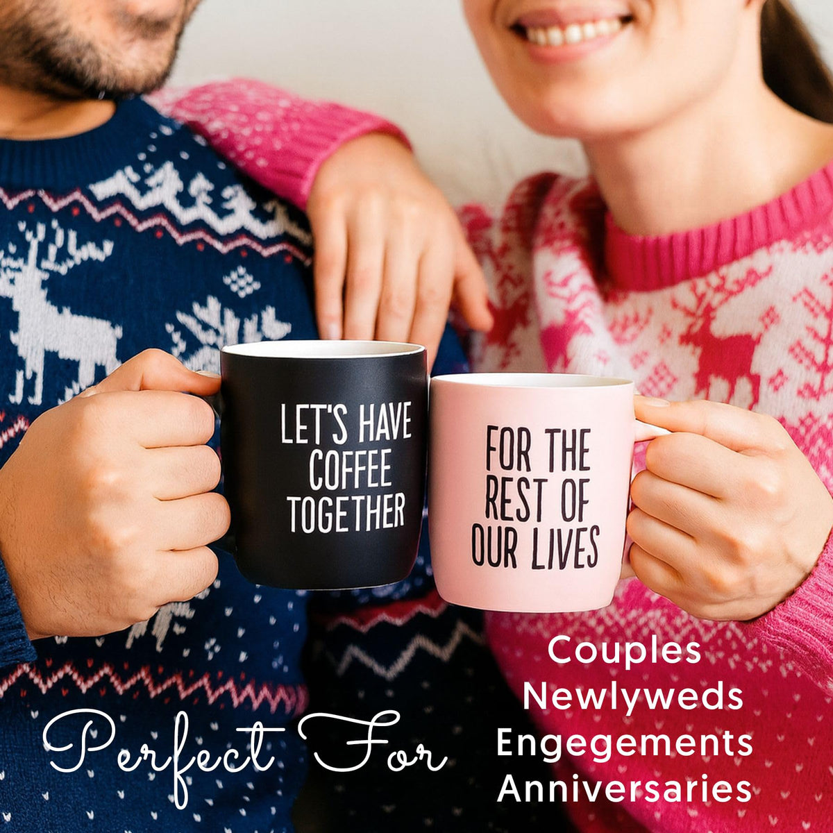 Triple Gifffted Lets Have Coffee Together Mug Set for Couples,380ml Ceramic 🍁 All In One Marketplace Canada