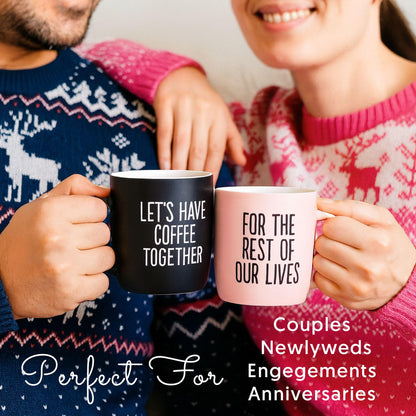 Triple Gifffted Lets Have Coffee Together Mug Set for Couples,380ml Ceramic 🍁 All In One Marketplace Canada