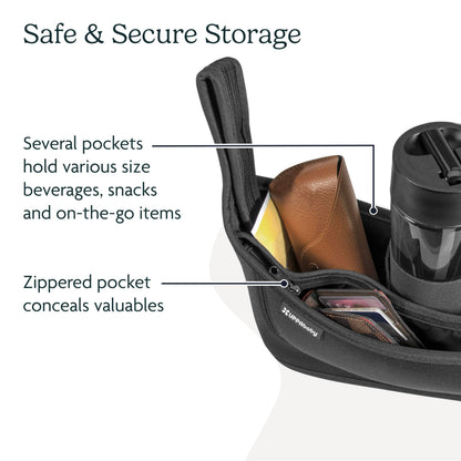 UPPAbaby Carry-All Parent Organizer/Fits on Vista, Cruz, Minu, Minu Duo, G-Series Strollers/Secure Zippered Pocket + Beverage Compartments UPPAbaby