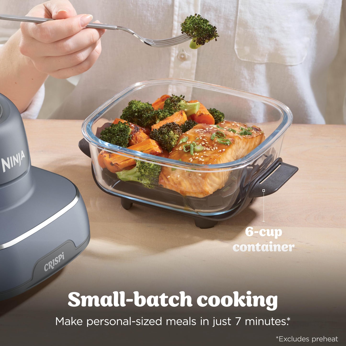 Ninja Crispi Portable Glass Air Fryer Cooking System – 4-Qt & 6-Cup CleanCrisp Containers, Nontoxic, Leak-Proof, Dishwasher Safe – Air Fry, Bake, Max Crisp, Recrisp FN101CGY (Canadian Version) - Available at All In One Marketplace Canada