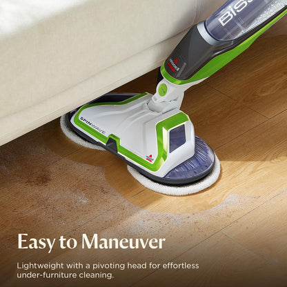 Bissell Spinwave Cord Powered Hard Floor Mop 2039C - Quiet Operation with On Demand Spray for Sealed Hard Floor Surfaces - Includes Trial Formula, A Set of Soft Pads and A Set of Scrub Pads Bissell